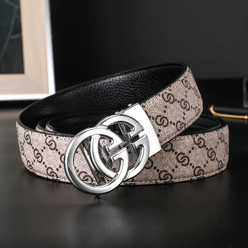 High-Quality Split Leather Unisex Belt with Automatic Metal Buckle