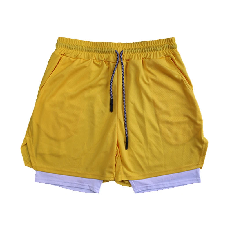 Men’s Double-Layer Fitness Shorts – Quick-Dry & Breathable