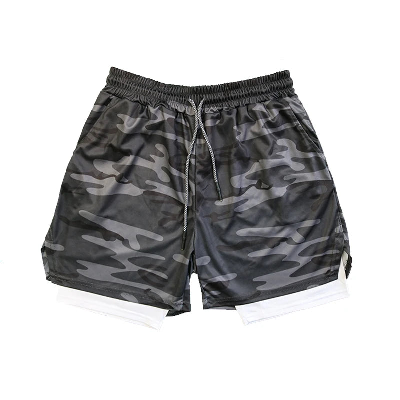 Men’s Double-Layer Fitness Shorts – Quick-Dry & Breathable