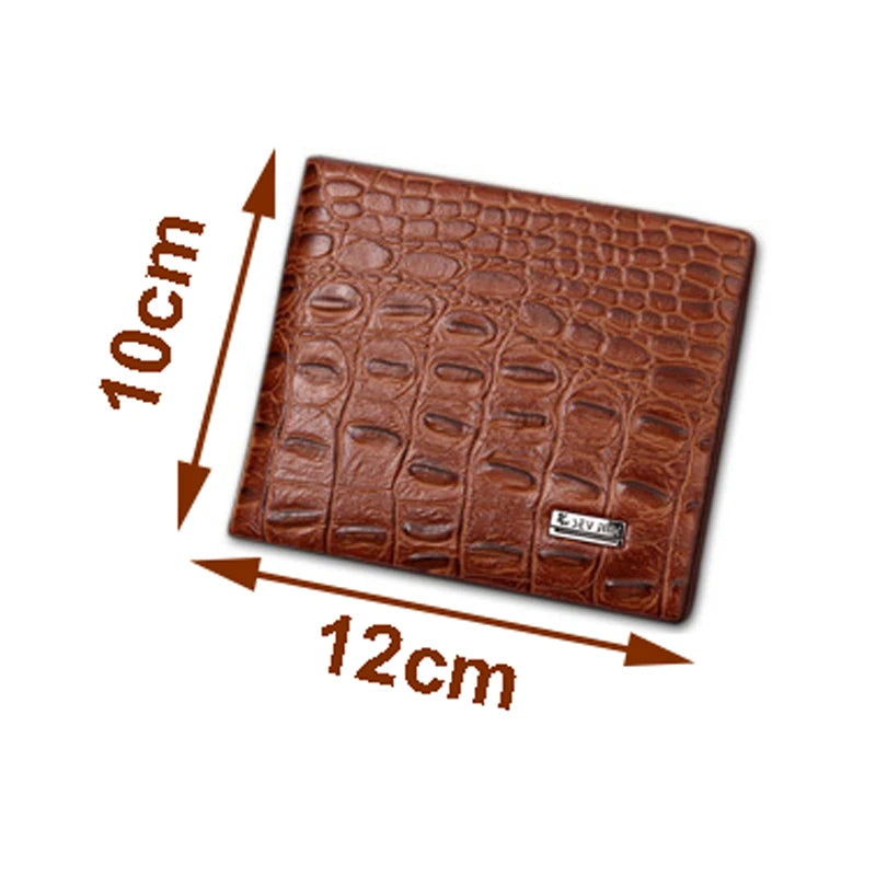 Crocodile Grain Short Design Wallet for Men