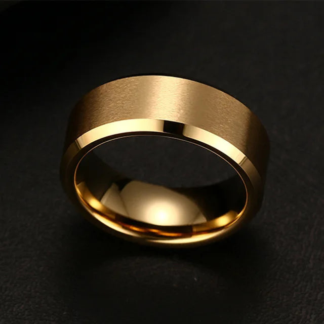 Stainless Steel Black Wedding Engagement Ring