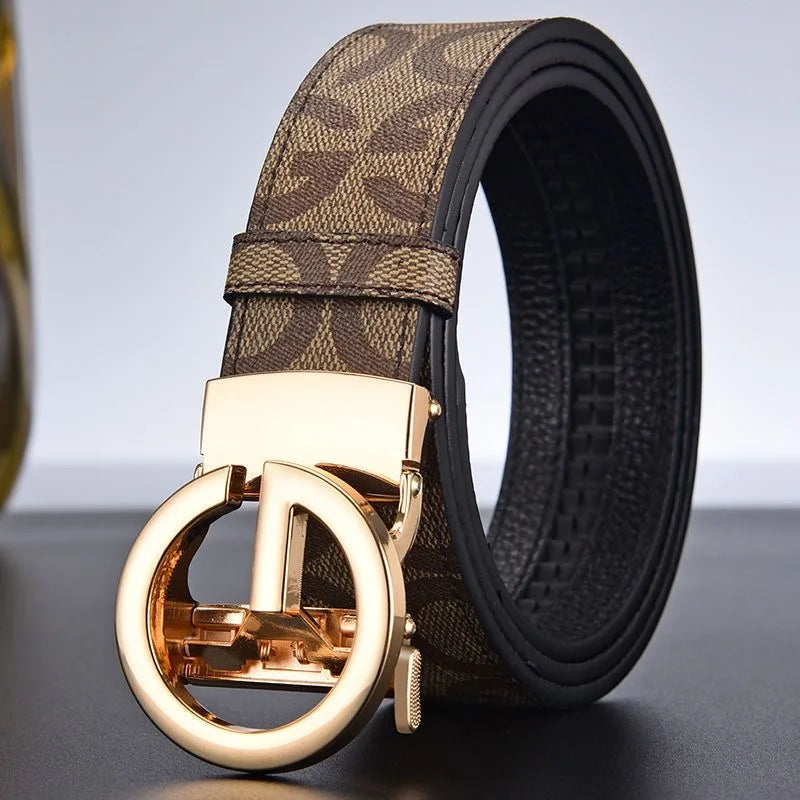 High-Quality Split Leather Unisex Belt with Automatic Metal Buckle