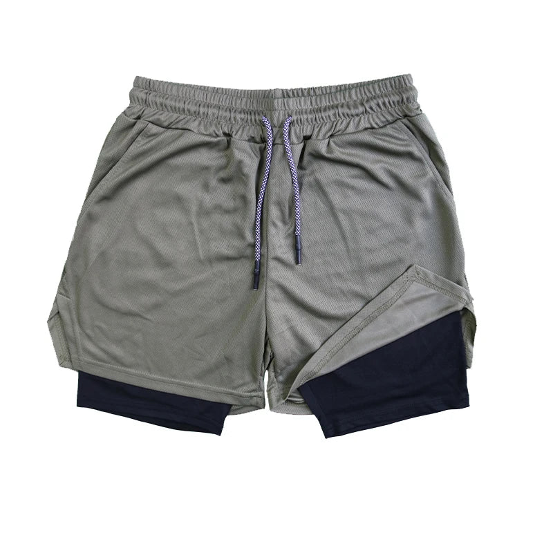 Men’s Double-Layer Fitness Shorts – Quick-Dry & Breathable