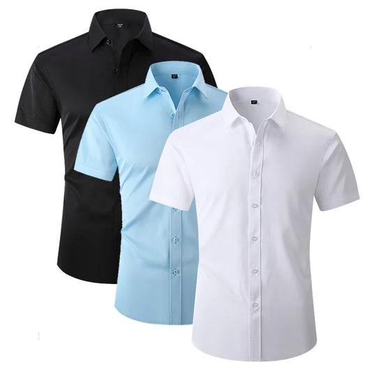 Men’s Casual Short-Sleeve Button-Down Shirt – Lightweight & Stylish