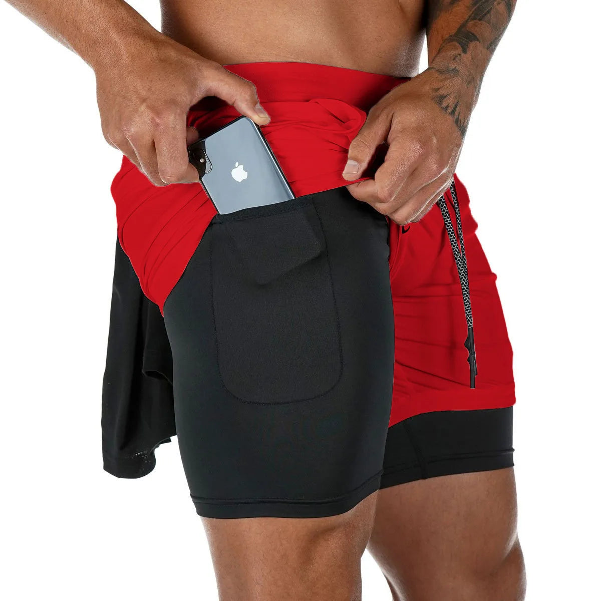 Men’s Double-Layer Fitness Shorts – Quick-Dry & Breathable