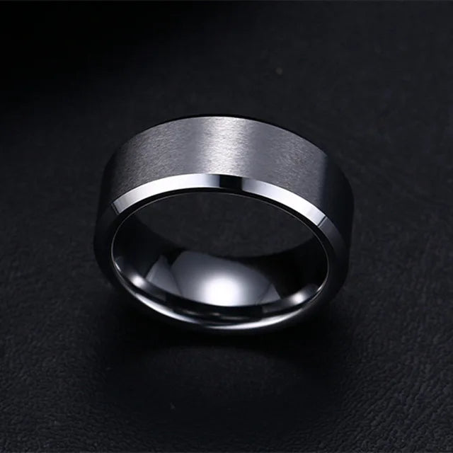 Stainless Steel Black Wedding Engagement Ring