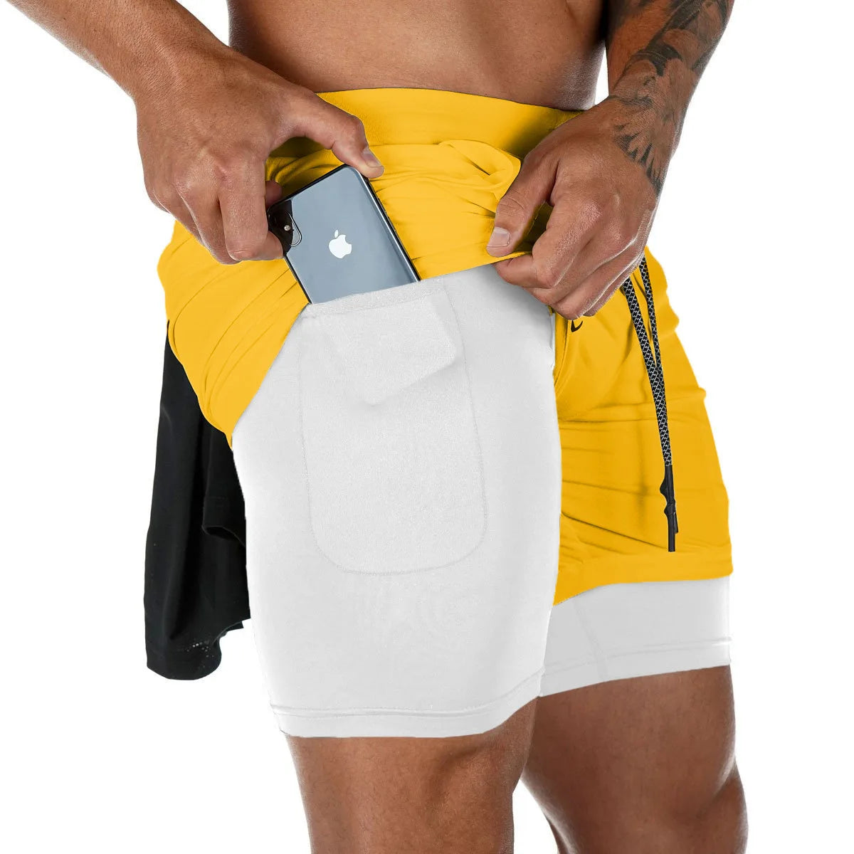 Men’s Double-Layer Fitness Shorts – Quick-Dry & Breathable