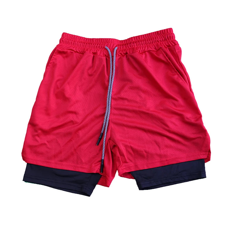 Men’s Double-Layer Fitness Shorts – Quick-Dry & Breathable