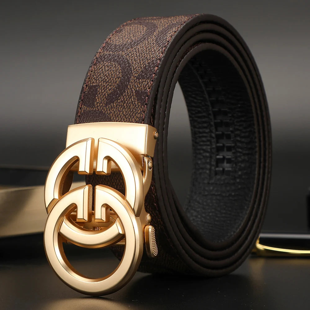 High-Quality Split Leather Unisex Belt with Automatic Metal Buckle