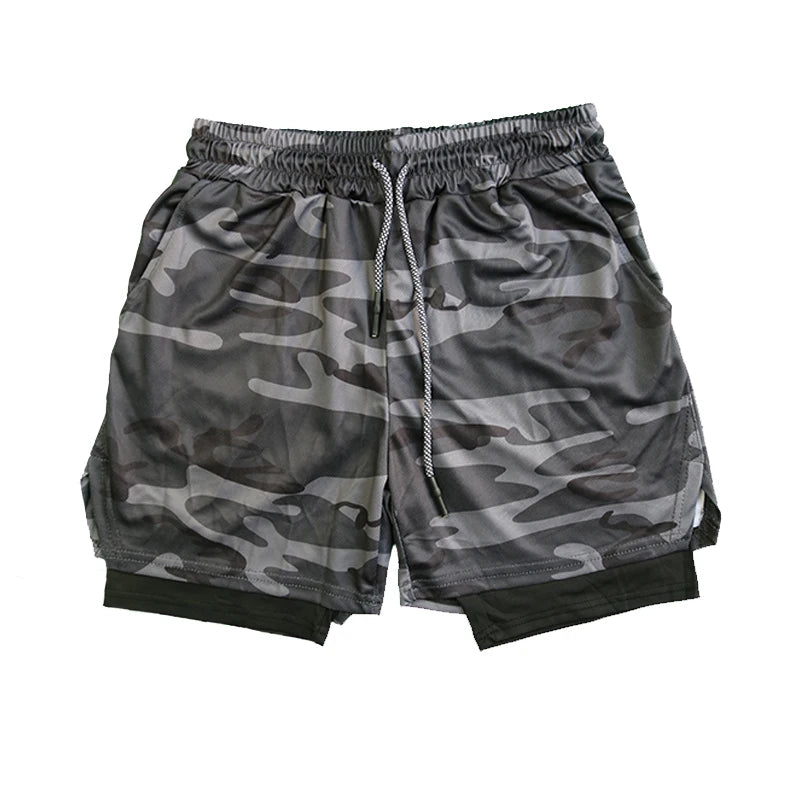 Men’s Double-Layer Fitness Shorts – Quick-Dry & Breathable