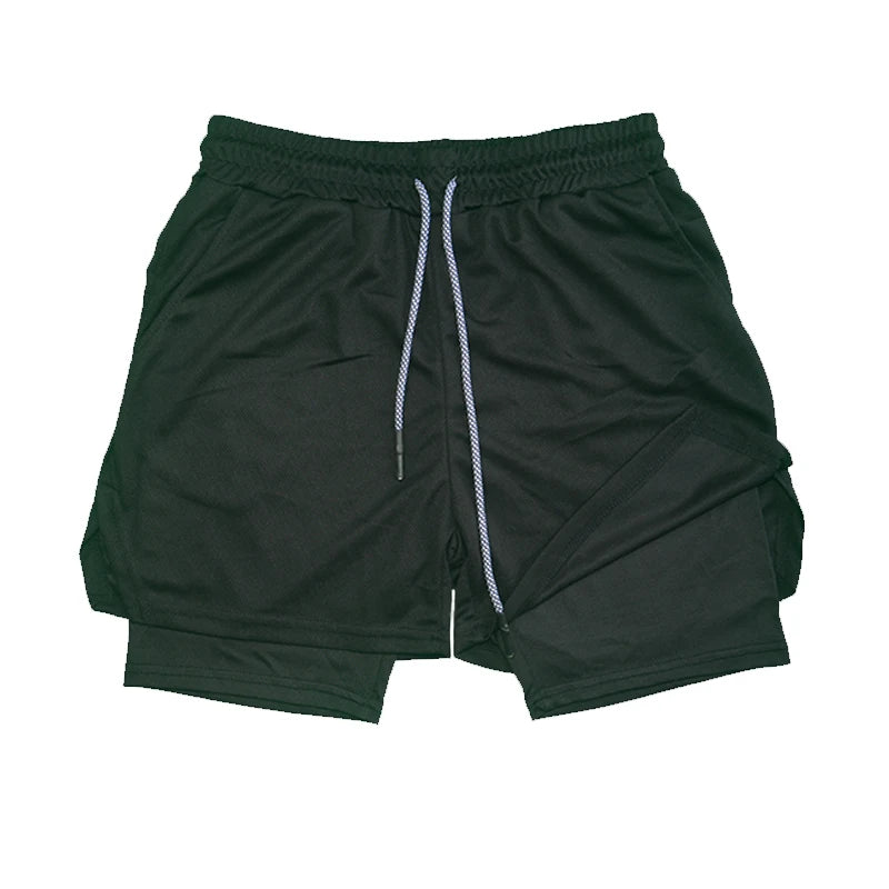 Men’s Double-Layer Fitness Shorts – Quick-Dry & Breathable