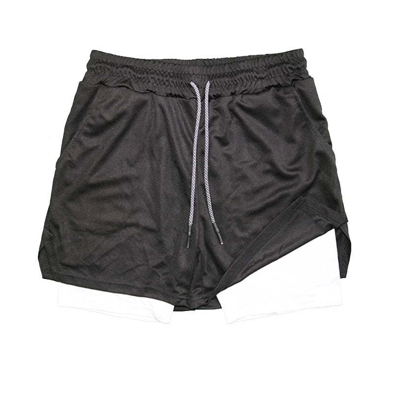 Men’s Double-Layer Fitness Shorts – Quick-Dry & Breathable