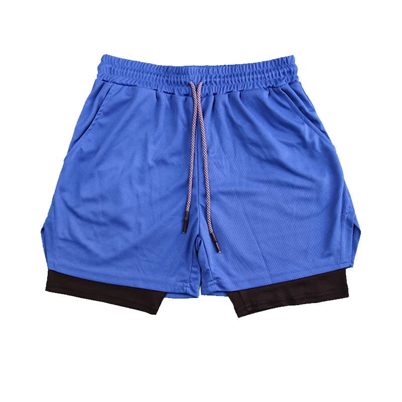 Men’s Double-Layer Fitness Shorts – Quick-Dry & Breathable